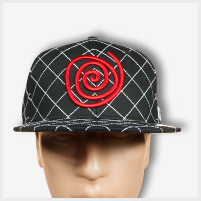 Mad Toto Criss Cross Fitted Hat - Black and Red Front View 420 Apparel