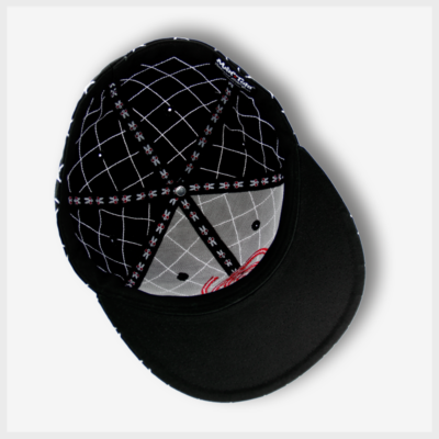 Mad Toto Criss Cross Fitted Hat - Black and Red Inside View 420 Apparel