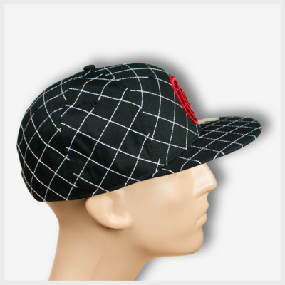 Mad Toto Criss Cross Fitted Hat - Black and Red Right View 420 Apparel