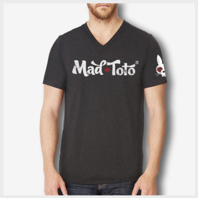 Distressed Logo V-Neck Front 420 Apparel by Mad Toto