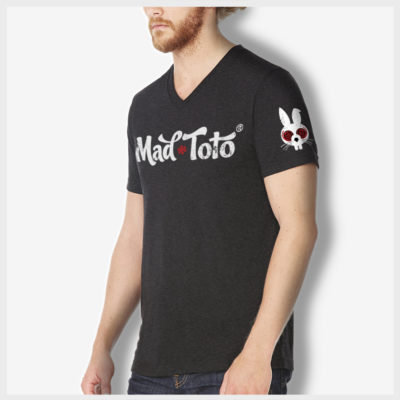 Distressed Logo V-Neck Side 420 Apparel by Mad Toto