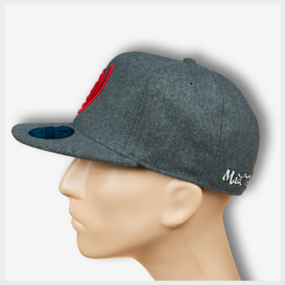 Mad Toto Grey Wool Flannel Fitted Hat Left View Mad Toto 420 Apparel