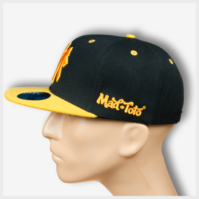 MT Black Snapback (Gold) Left View 420 Mad Toto Apparel