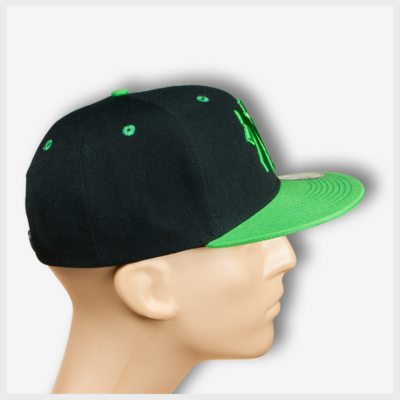 MT Black Snapback (Green) Right View 420 Mad Toto Apparel
