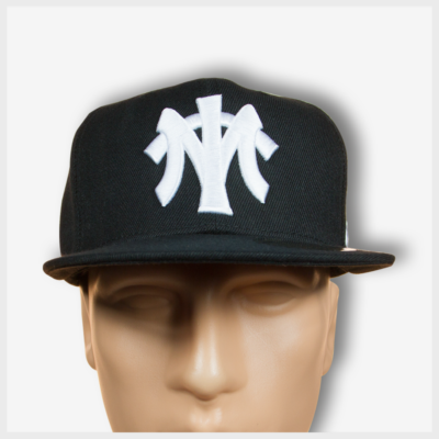 MT Black Snapback (White) Front View 420 Mad Toto Apparel