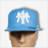 Toto MT Trucker Snapback Blue/White Front View Mad Toto 420 Apparel