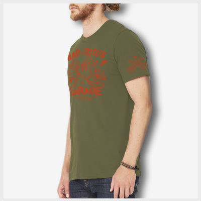 Toto's Garage Red Army Shirt Side 420 Apparel by Mad Toto