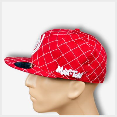 Mad Toto CrissCross Hat - Red Left view 420 Apparel