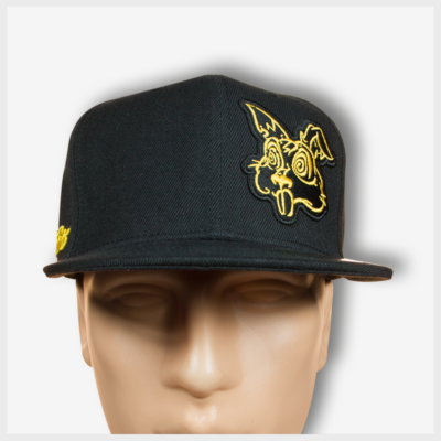 Toto Patch Snapback Black/Yellow Front View Mad Toto 420 Apparel