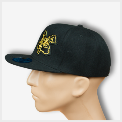 Toto Patch Snapback Black/Yellow Left View Mad Toto 420 Apparel