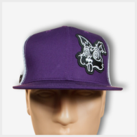 Toto Patch Trucker Snapback (Purple/White) Front View Mad Toto 420 Apparel